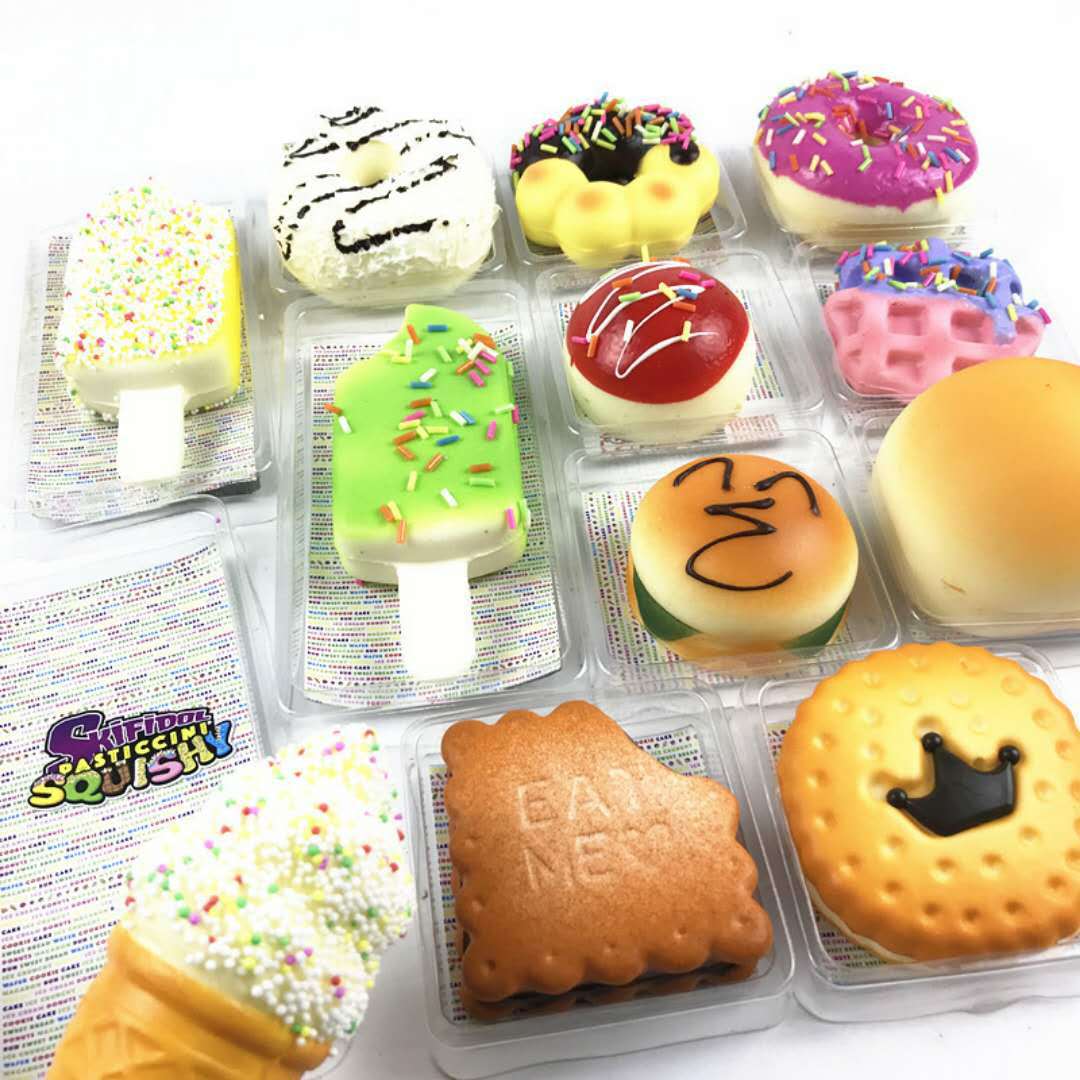 韩国挂件仿真食物儿童过家家玩具回弹食玩雪糕面包饼干甜甜圈道具