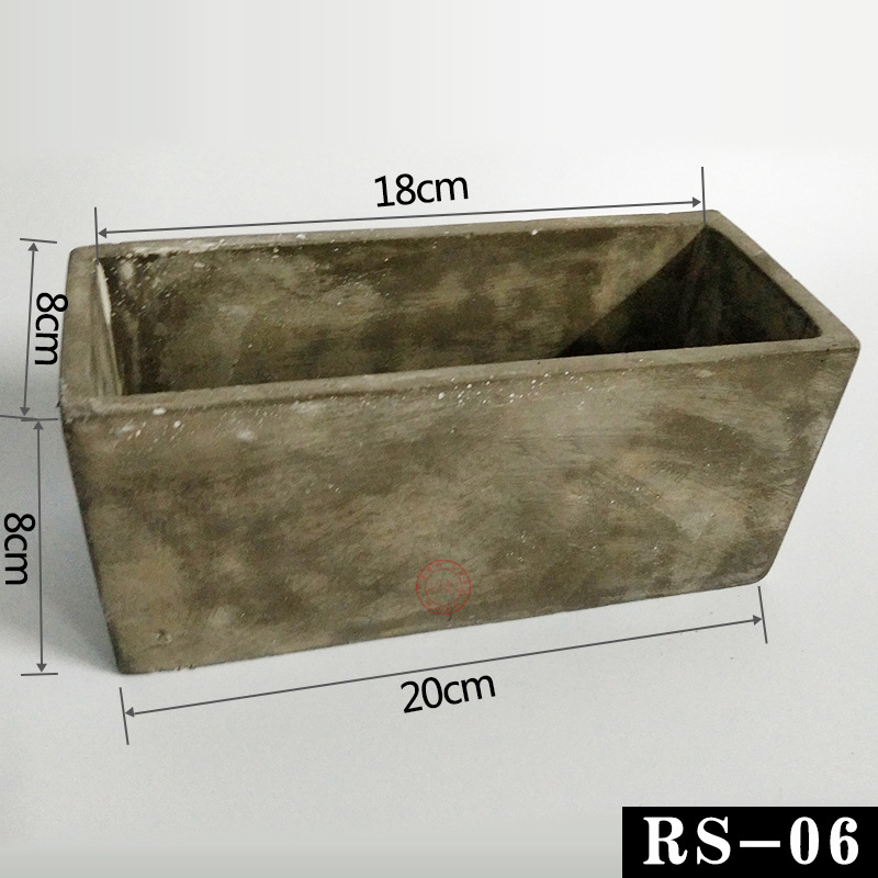 长方形水泥花盆硅胶模具多肉花盆简约北欧纹理盆栽仙人掌花盆模具