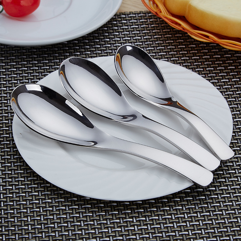 批发304不锈钢勺子加深加厚不锈钢餐具宫廷勺酒店用品中式调羹