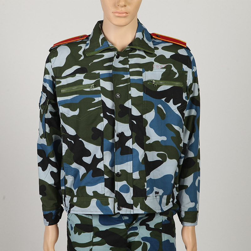 厂家定制海军夏迷彩服海洋冬季作训服户外拓展训练服套装正反两面