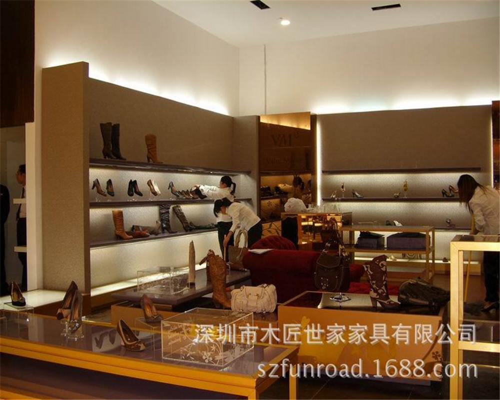 vme女鞋合作厂家 专业定制舞魅女鞋陈列柜 木质展示鞋柜 精品展柜