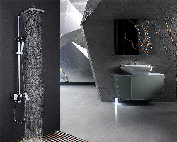 高档全铜方形淋浴花洒套装花洒头手喷水龙头酒店装修工程厂家直销