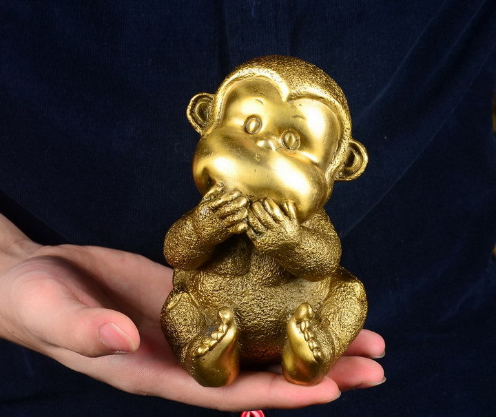 纯铜开运富贵四不猴家居装饰品客厅十二生肖风水摆件金属工艺品