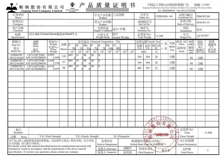 宝钢鞍钢65mn(锰)弹簧钢冷轧退火软态钢带 (规格齐全)