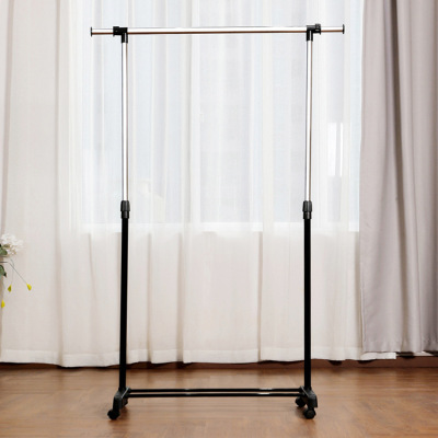 工厂直销单杆伸缩晾衣架 落地折叠晾晒架升降家居室内阳台晾衣架