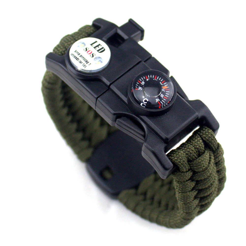 Camping Supplies Multifunctional Bracelet Firestone Compass Umbrella Rope Braided Emergency Compass Bracelet Wrist String