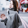 Solid color scarves winter grey Heather Grey wool Cashmere Scarf Shawl Dual use have more cash than can be accounted for tassels Shawls man Solid color scarves winter grey Heather Grey wool Cashmere Scarf Shawl Dual use have more cash than can be accounted for tassels Shawls man
