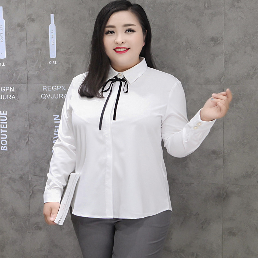 30#300斤弹力大码休闲衬衣长袖衬衫女肥婆修身韩版衬衣职业装