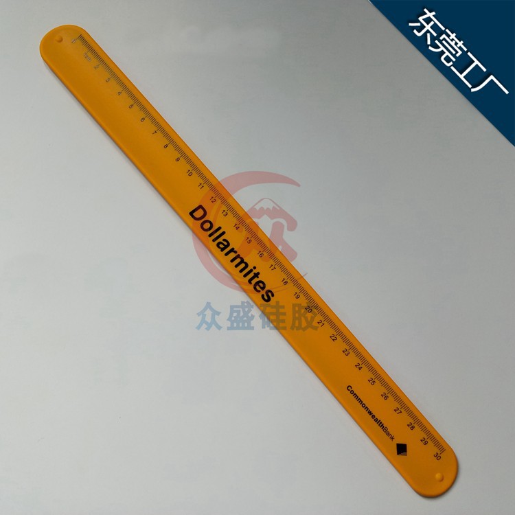 创意拍拍手环定制 硅胶尺子 30cm刻度硅胶卷尺