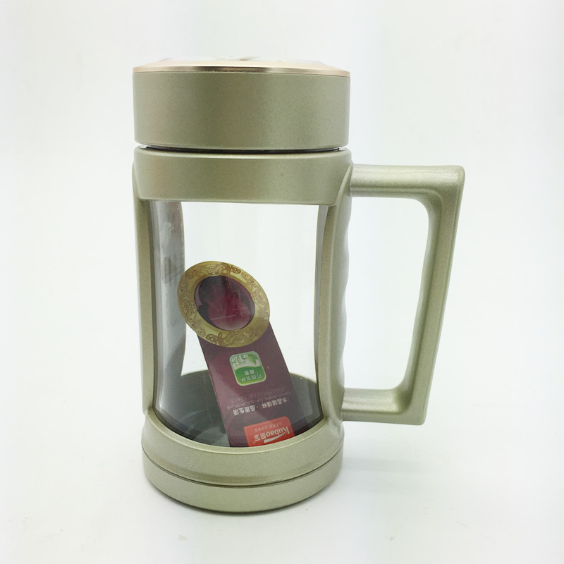 批发定制单层酷宝玻璃水杯亮盖茶水广告礼品男女士办公手柄茶杯子