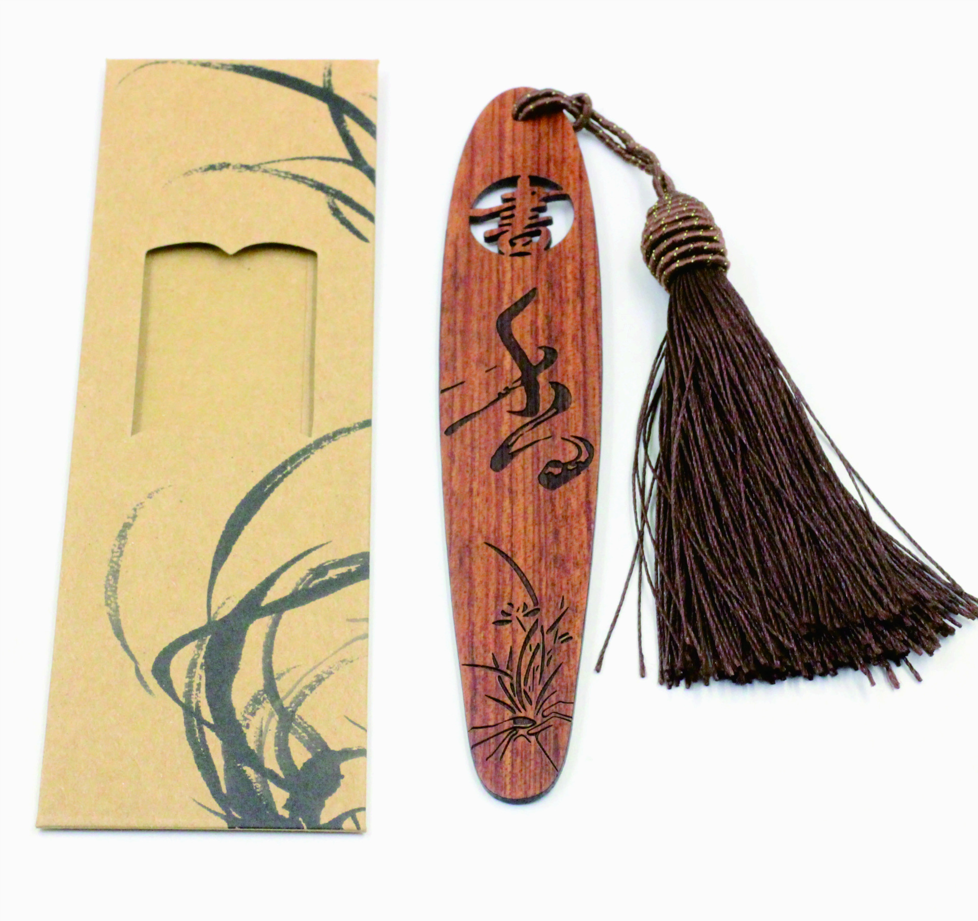 厂家出售叶型花梨书签镂空雕刻花梨书签定制学校及景点特色书签