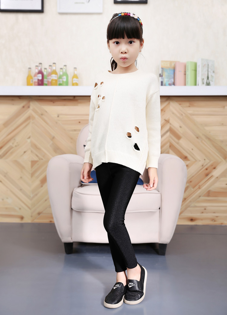 儿童光泽裤新款春秋打底裤冬加绒保暖裤中大女童裤长裤一件代发