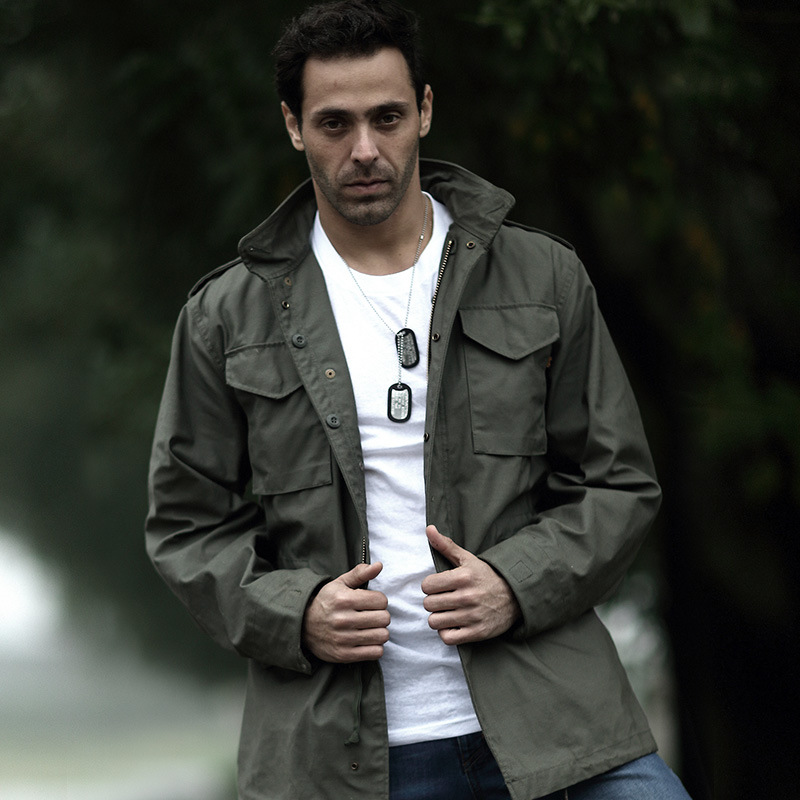 alpha阿尔法m65风衣 中长款休闲宽松风衣外套男