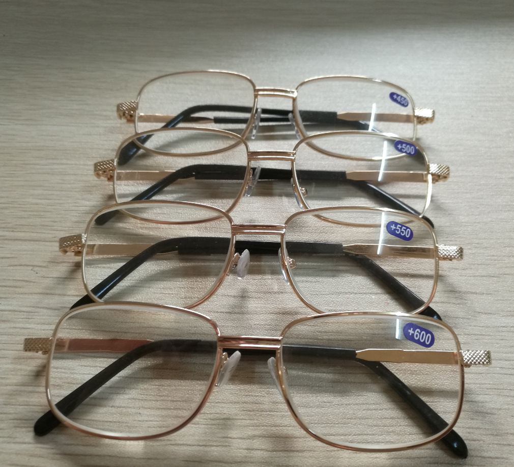 眼镜厂生产批发黄铜高度数金属架老化镜450-600度