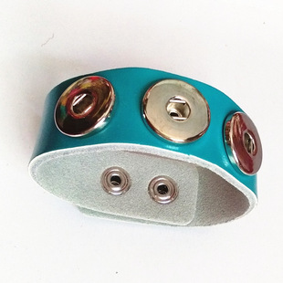 2017速卖通爆款彩色牛皮手链镶嵌纽扣手链糖果色手链厂家直批