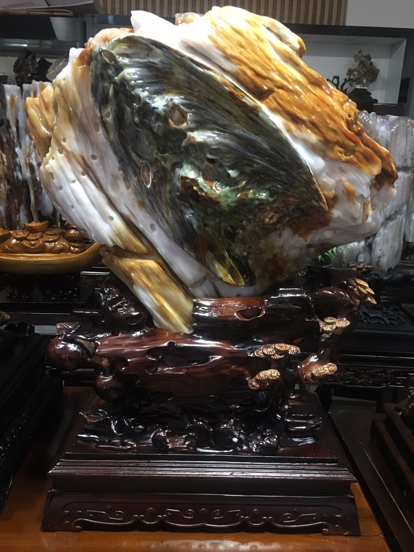 缅甸虫体树化玉虫体通透完整结晶清晰