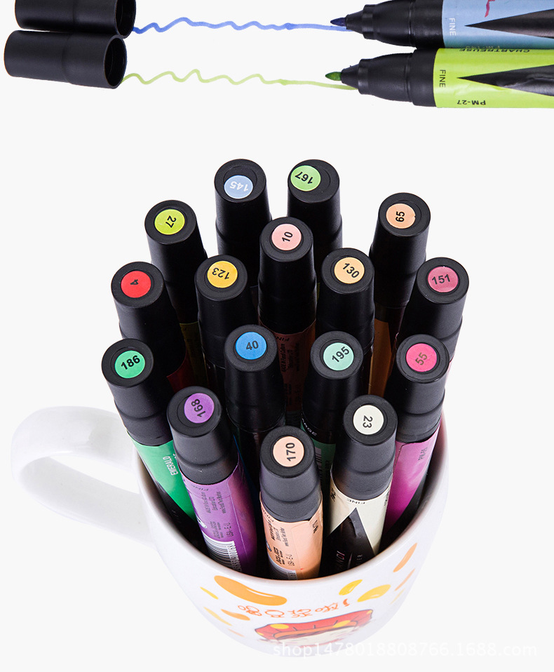 跨境凡迪马克笔 fan di 双头油性笔马克笔手绘单支 无赠品