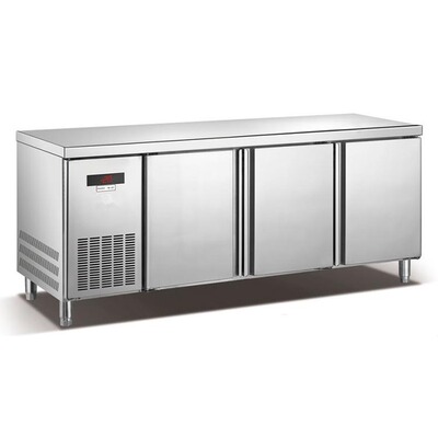 平冷操作台_厂家直销三门保鲜工作台冷柜不锈钢风冷冷藏柜卧式平冷 - 