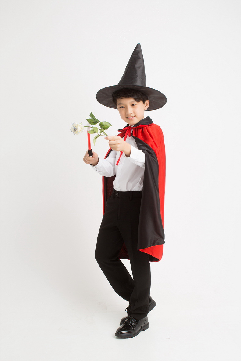 魔术师演出服衣服 儿童万圣节表演披风魔术帽巫师帽 魔术道具