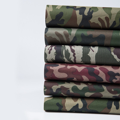 600d5*5厚款pvc涂层小花迷彩防水布料牛津布面料箱包布 现货供应