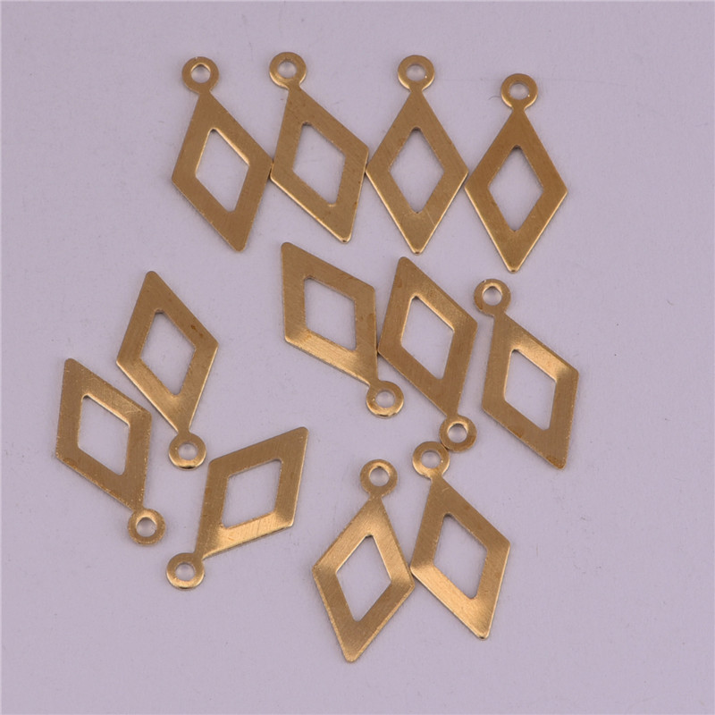 5空心光面菱形吊片 极简几何服饰耳环铜片配件diy手工饰品挂