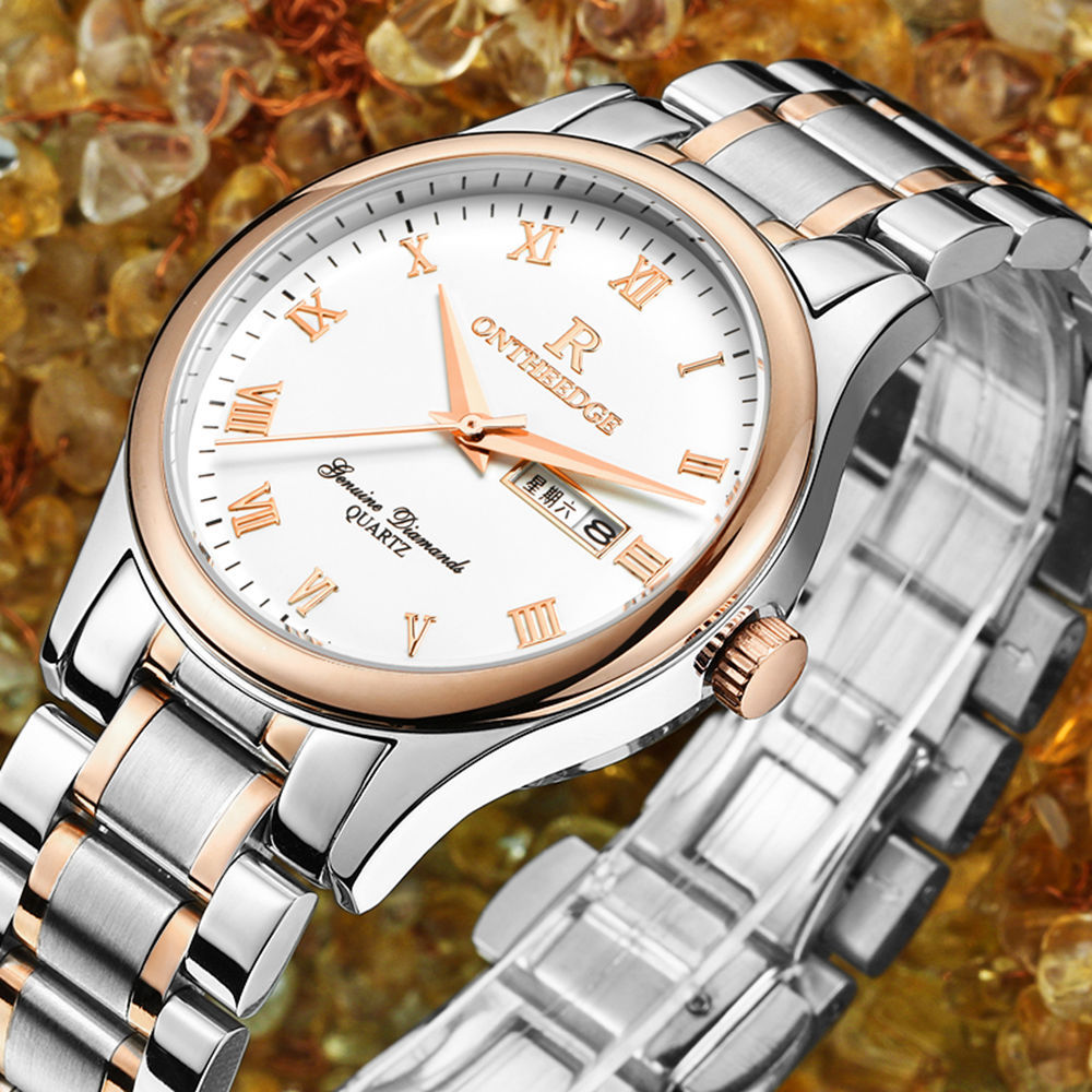 ontheedge瑞之缘rzy010石英防水男士商务手表女精钢带腕表