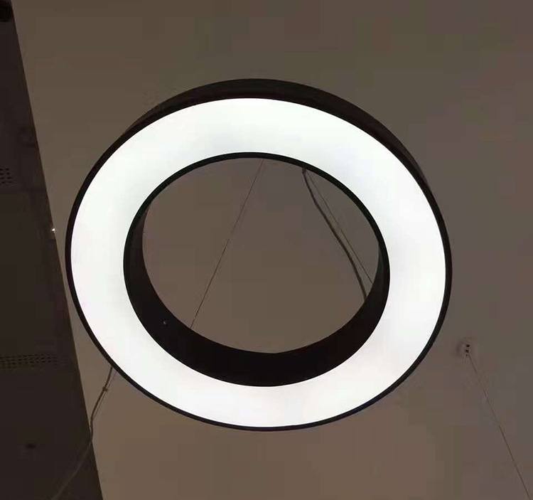 led办公室吊线灯圆形中空灯盘圆环600mm和80cm直径创意工业风吊灯