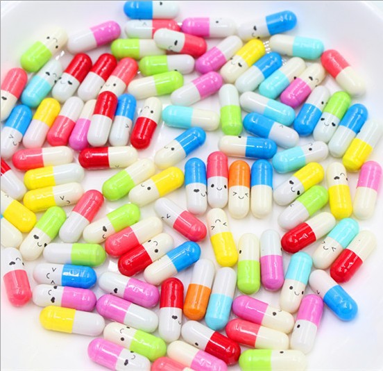 仿真小药丸 仿真表情胶囊 彩色信卷