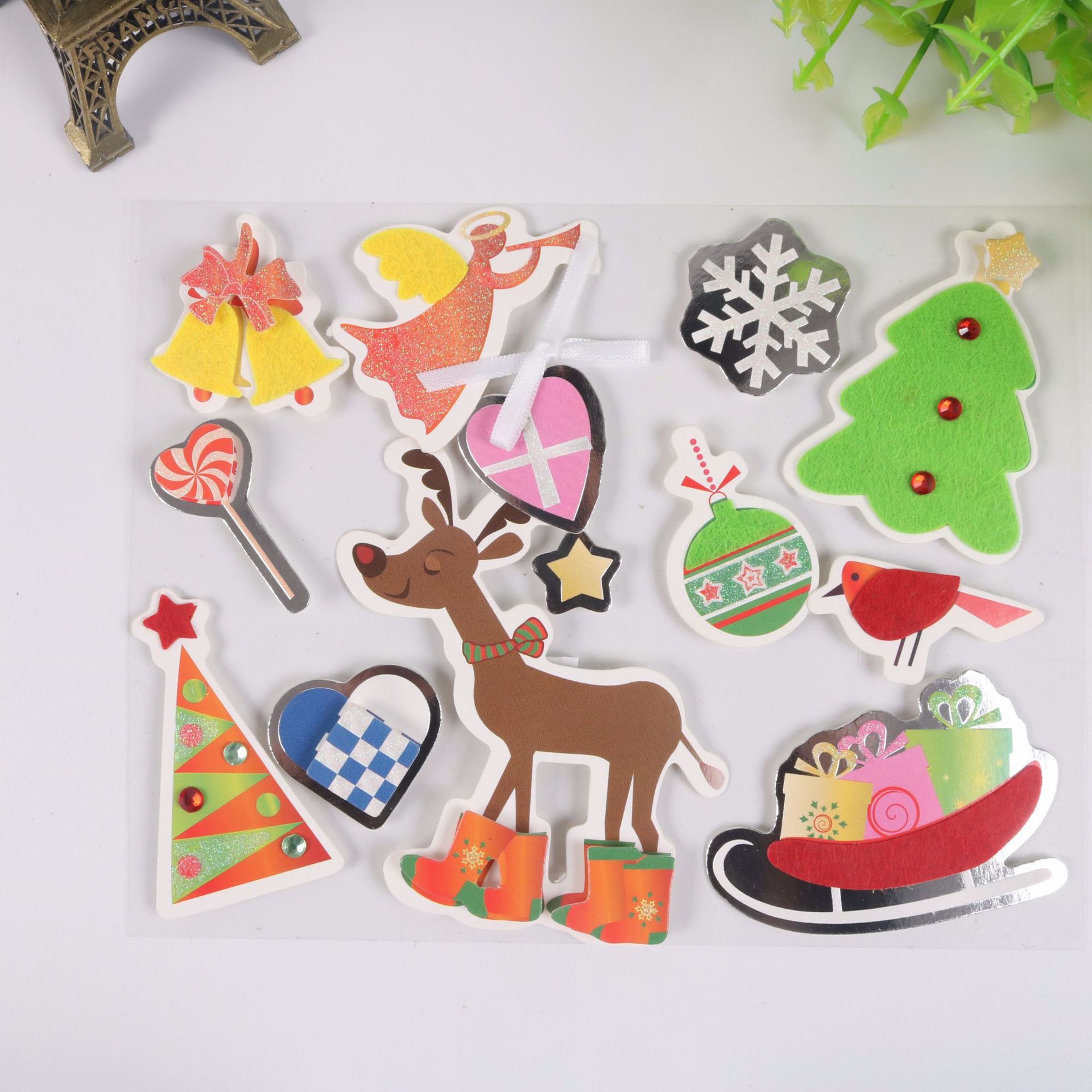 厂家定制 圣诞老人3d立体海绵贴 卡通个性创意贴纸