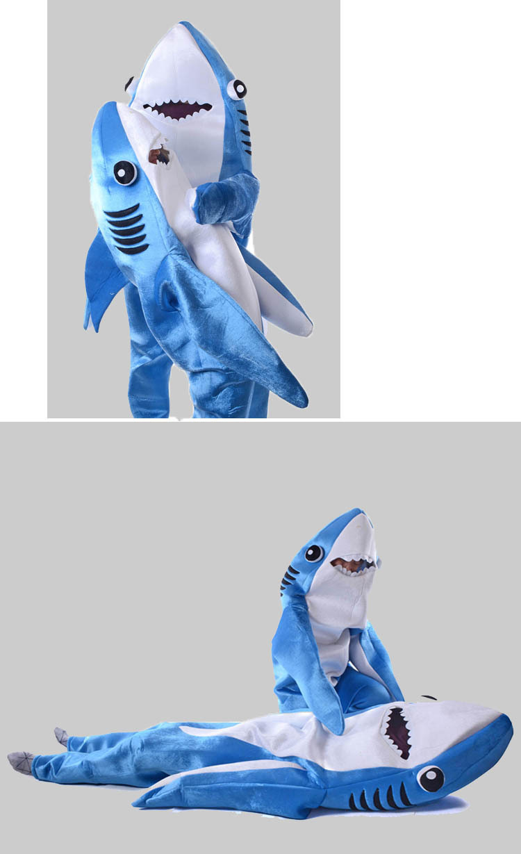 行走鲨鱼扮演 cosplay鲨鱼道具 舞台表演服 成人人偶 一件代发