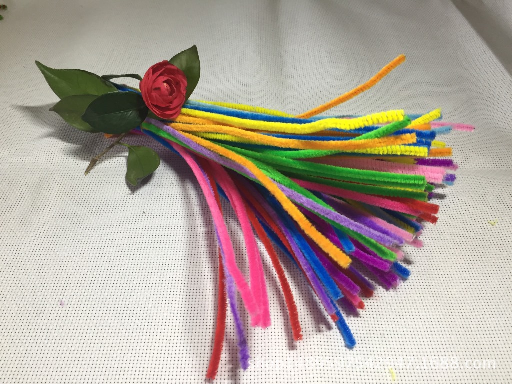 波浪毛根格花毛条100根 diy手工制作