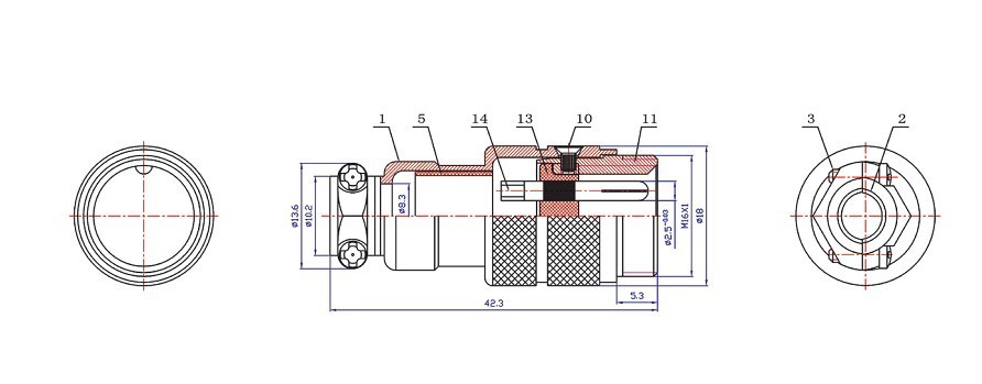 厂家直销gx16 (2-10p) 对接式航空插头 航空插座 电连接器