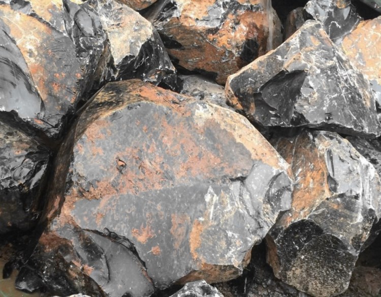 天然黑曜石原石毛料原矿石雕刻料手镯饰品料家居摆件