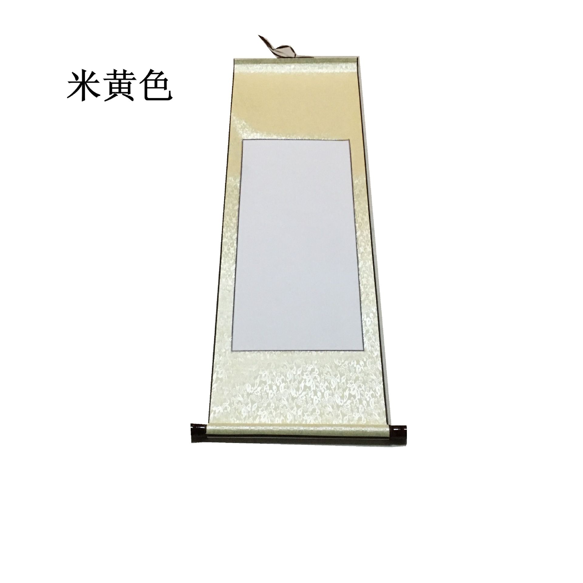 空白卷轴全锦绫四尺生宣纸画轴立轴挂轴画卷书法国画横幅