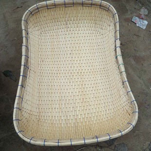 纯手工编织笸箩批发 多功能白色长方柳编收纳筐 干货药材晾晒筐