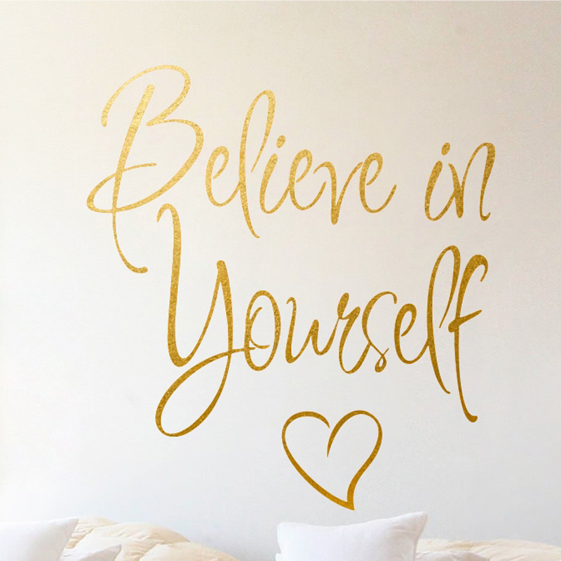 gb500 相信自己 believe英文墙贴文字母贴纸宿舍卧室房间装饰贴画