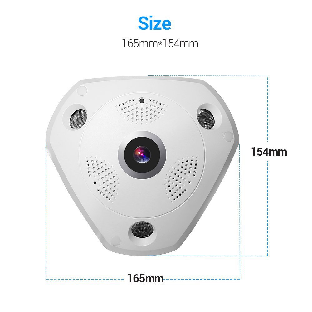 安防监控360度全景摄像头vr无线wifi高清网络摄像机鱼眼手机远程