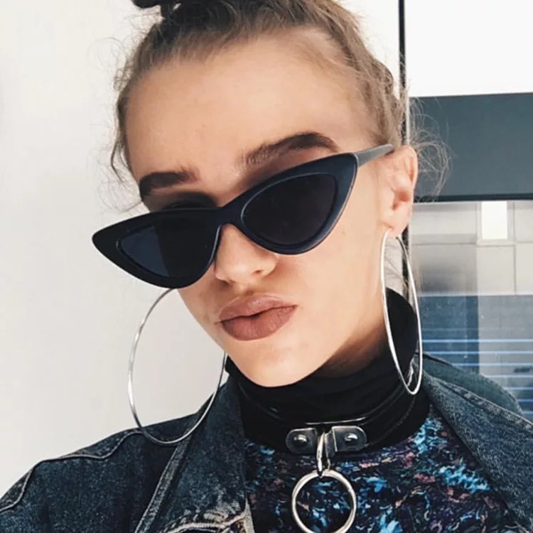 跨境复古三角形猫眼太阳镜欧美女士小框墨镜网红封帆同款眼镜5149