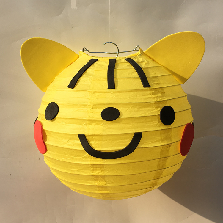 纸工艺品现货40款儿童diy手工灯笼 元宵节花灯卡通手提折叠纸灯笼
