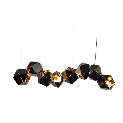 北欧后现代铁艺吊灯重金属多头餐厅客厅吧台个性艺术创意切割灯具