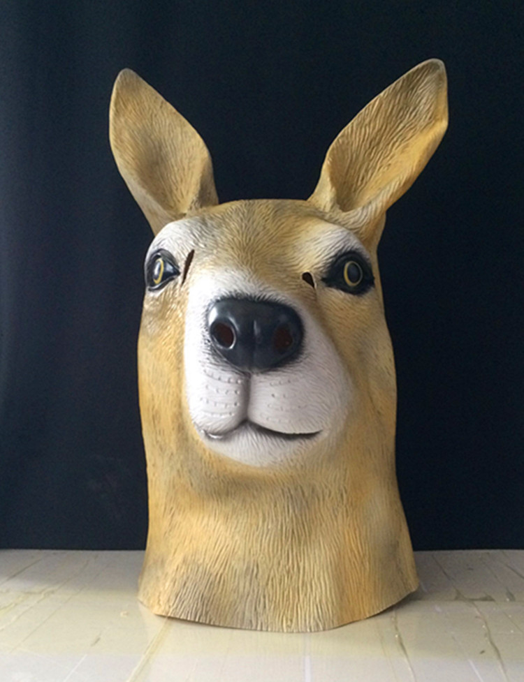 袋鼠面具头套 澳大利亚袋鼠面具 万圣节搞笑逼真动物头套面具