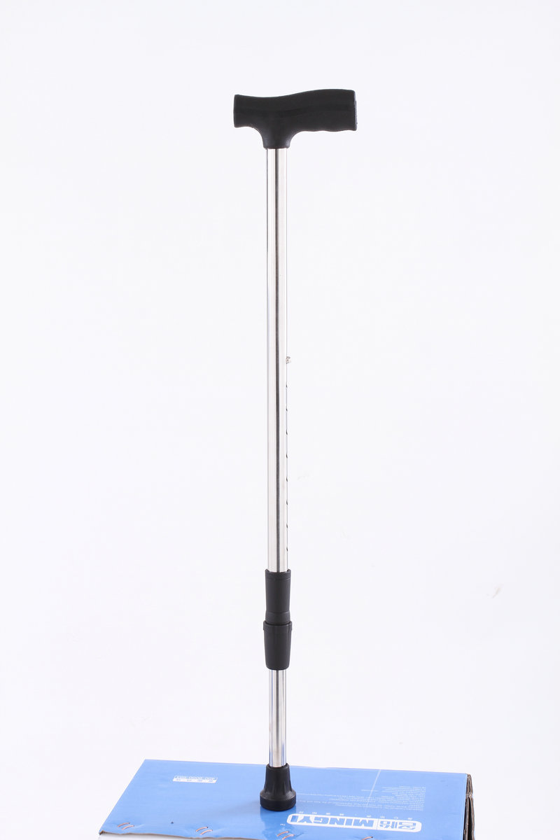 老年防滑拐杖 不锈钢单脚手杖 档位可调老人拐杖