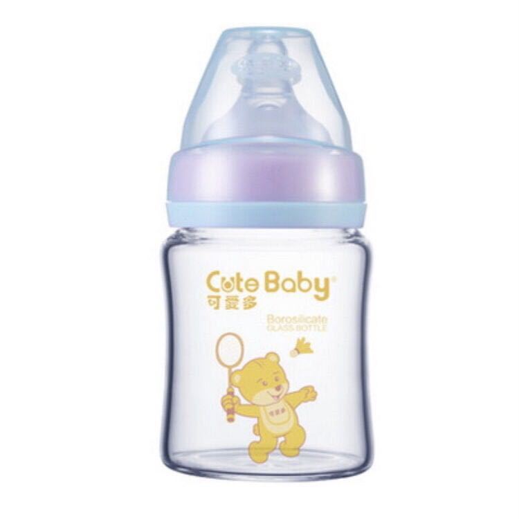 Keaiduo Wide Caliber Bright Crystal Glass Feeding Bottle Newborn Anti-Flatulence Feeding Bottle 150ml