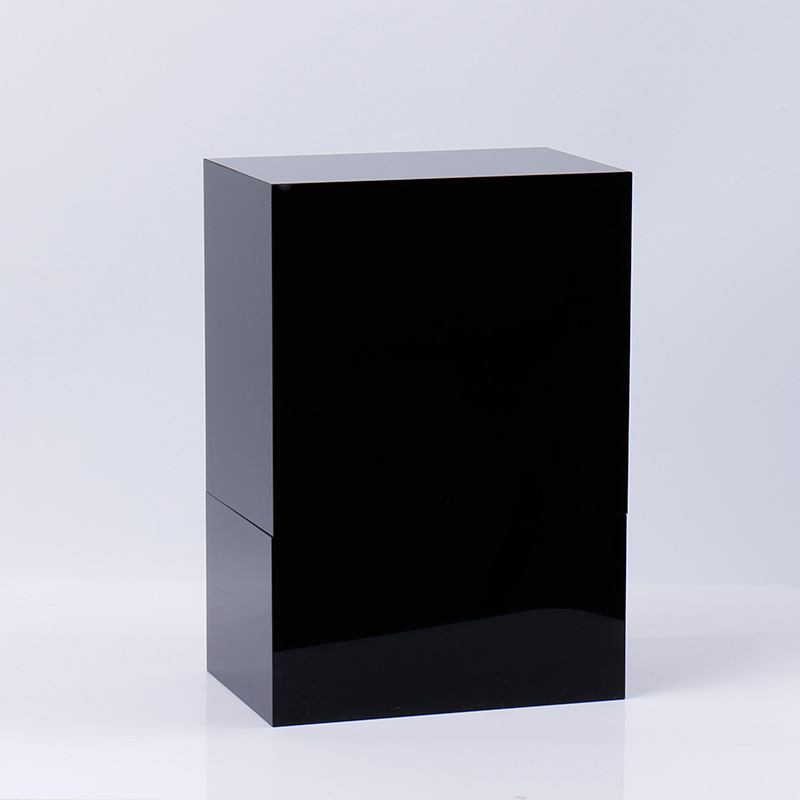 新款定制批发黑色亚克力礼品盒有机玻璃贵重物品存放亚克力盒子