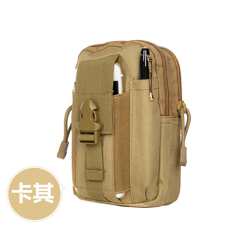 Outdoor Sports Molle Multi-Functional Tactical Waist Bag Large Capacity 6-Inch Mobile Phone Running Belt Hanging Bag Men's Waist Bag