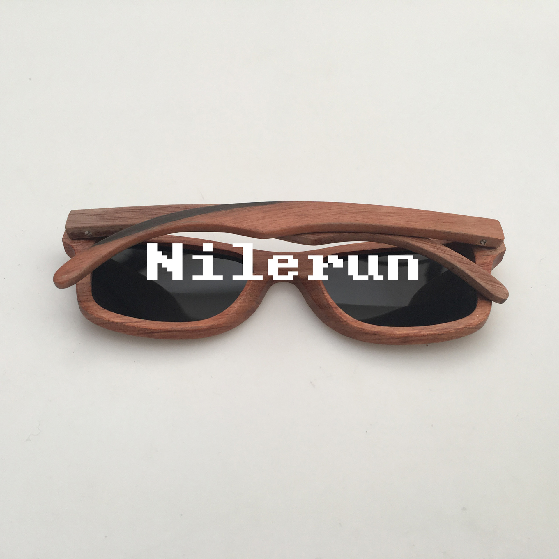 男女同款实木框太阳镜 黑色偏光木制墨镜