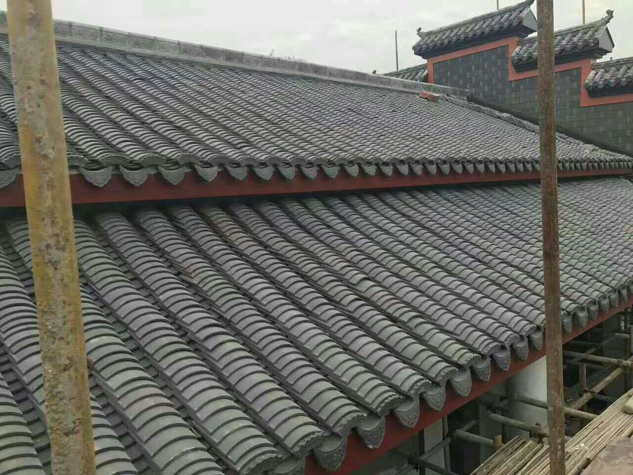 防水仿古高温陶土板瓦徽派文旅建筑园林琉璃屋面滴水屋檐瓦及构件