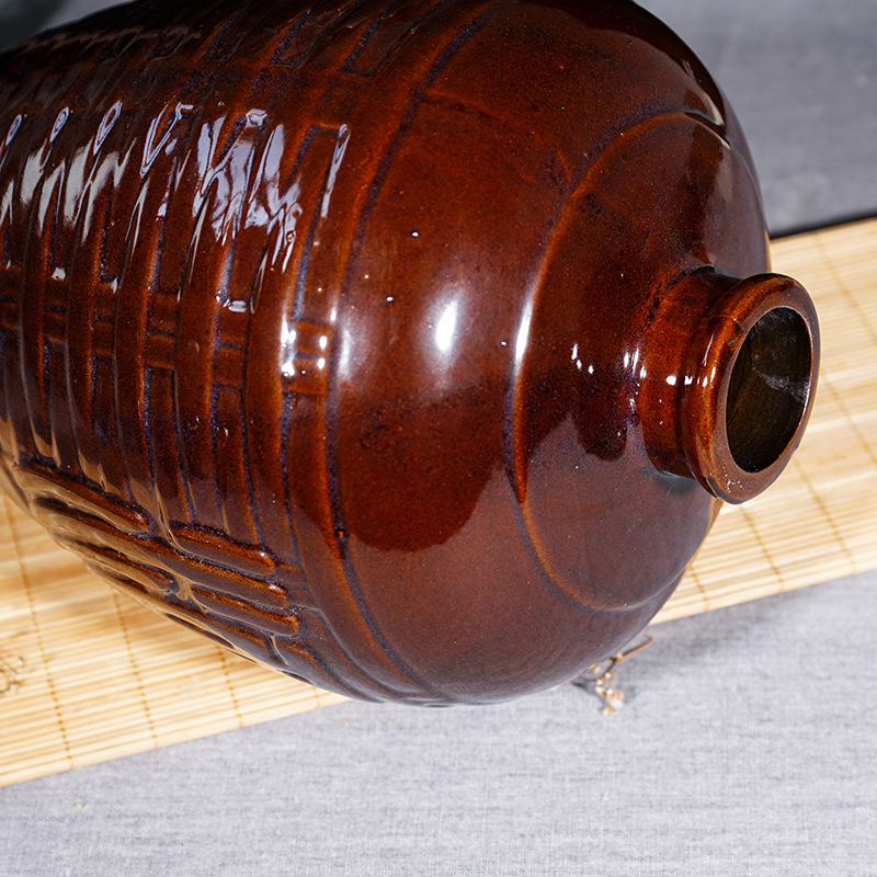 10斤陶瓷酒瓶 复古大口酒罐存酒罐土陶酒坛酿酒泡酒密封坛子酒具