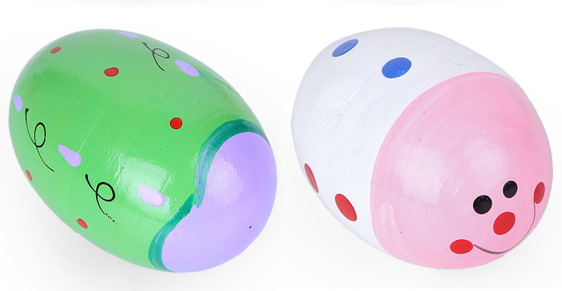 厂家直销木制创意彩色花蛋沙蛋奥尔夫乐器婴幼儿早教益智音乐玩具