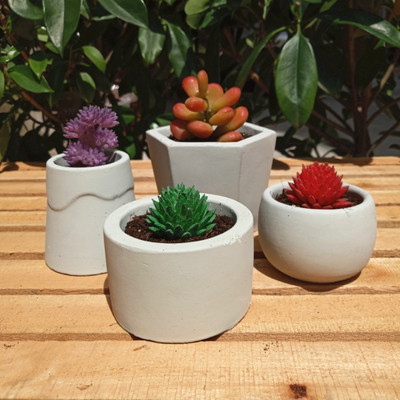 多肉植物水泥花盆 简约盆栽花器 厂家直销办公摆件